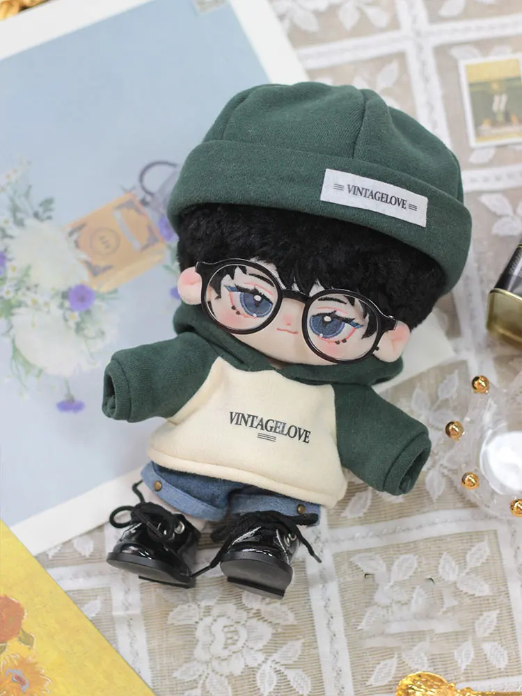 20cm Plush Toy Doll Clothes Small Fragrant Style Coat Melon Skin Hat Hoodies Shorts Set Back School Season Boy's Birthday Gift