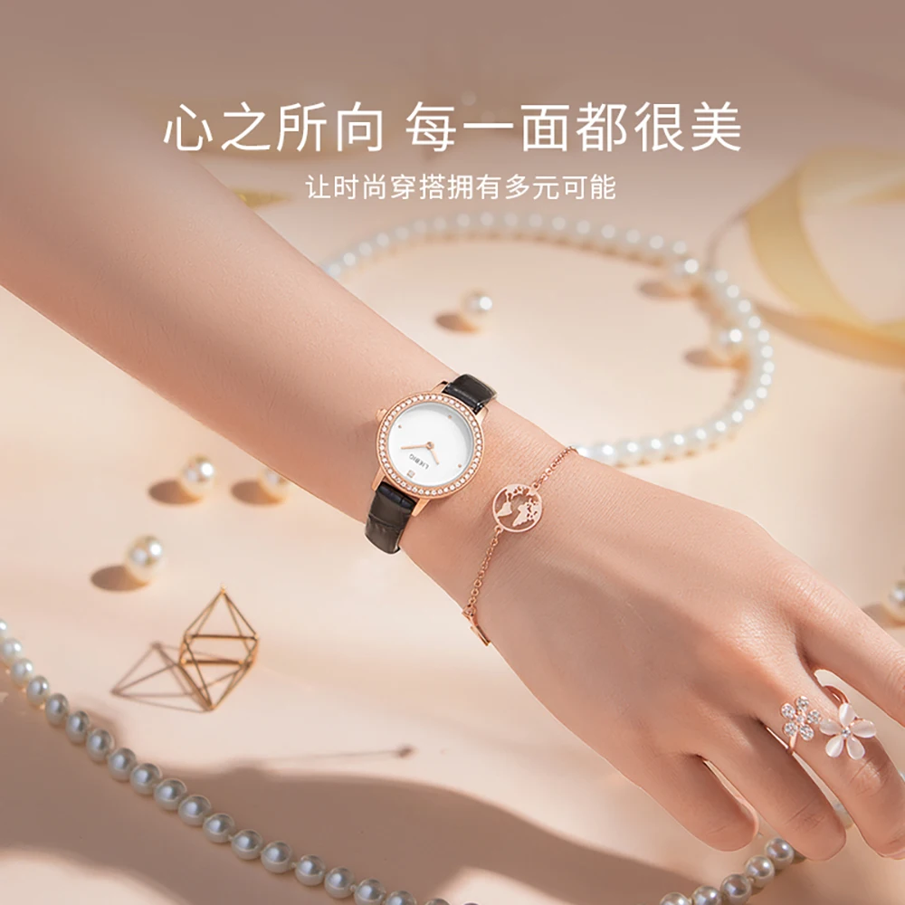 LIEBIG シンプルなファッションレザーストラップスポーツウォッチ女性シンプルなファッション腕時計レディース高級時計クォーツムーブメント腕時計