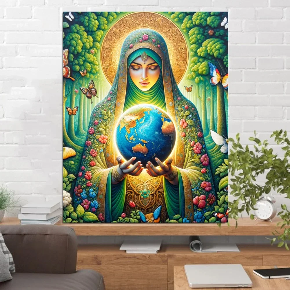 5D DIY Diamond Painting Mother Green Earth Forest,Hands Cradling Earth World New 2024 Diamond Mosaic Embroidery Cross Stitch Kit