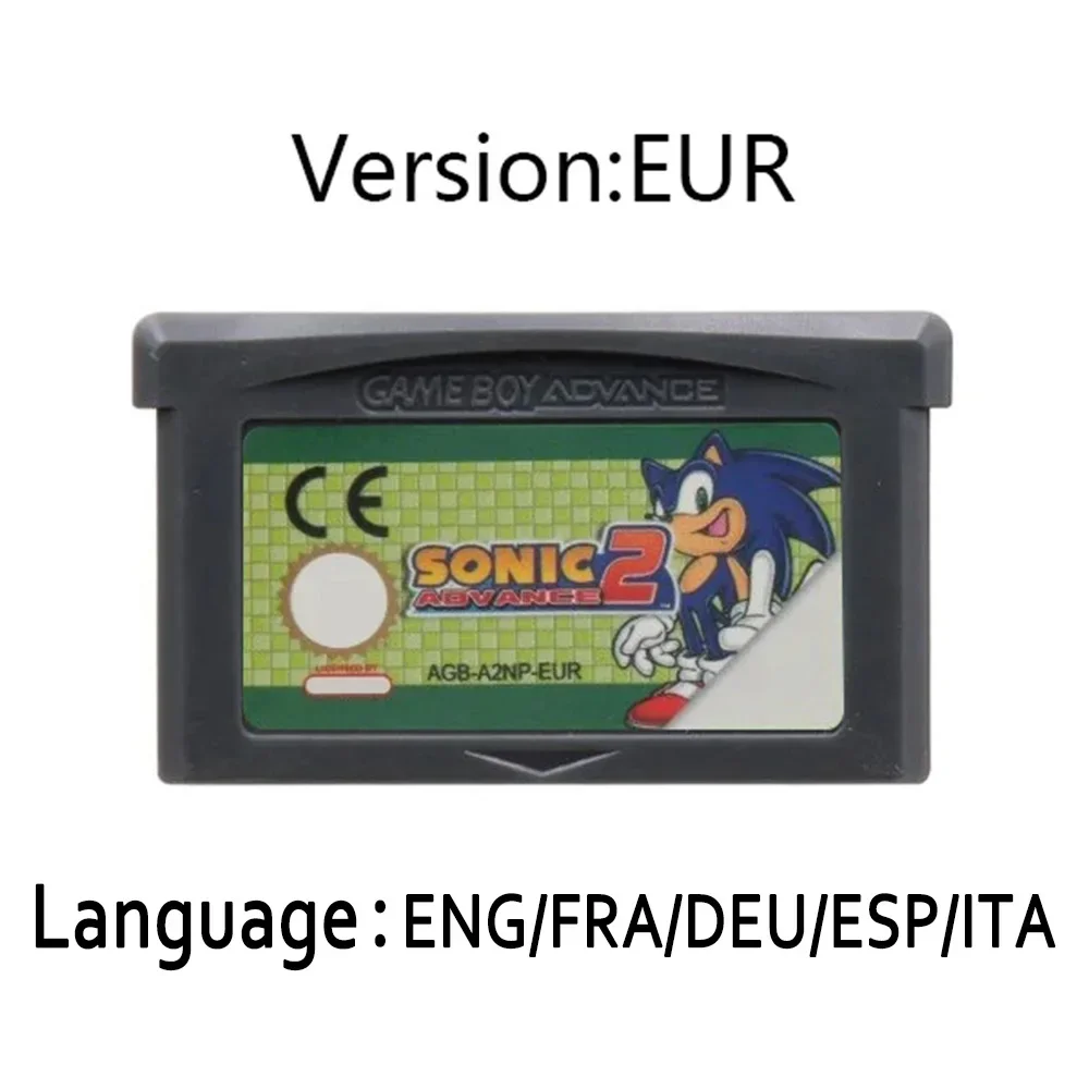 New Sonic GBA 32-bit Electronic Game Card Ink Cartridge As A birthday The Hedgehog Genesis Multi-language Gift For Boys