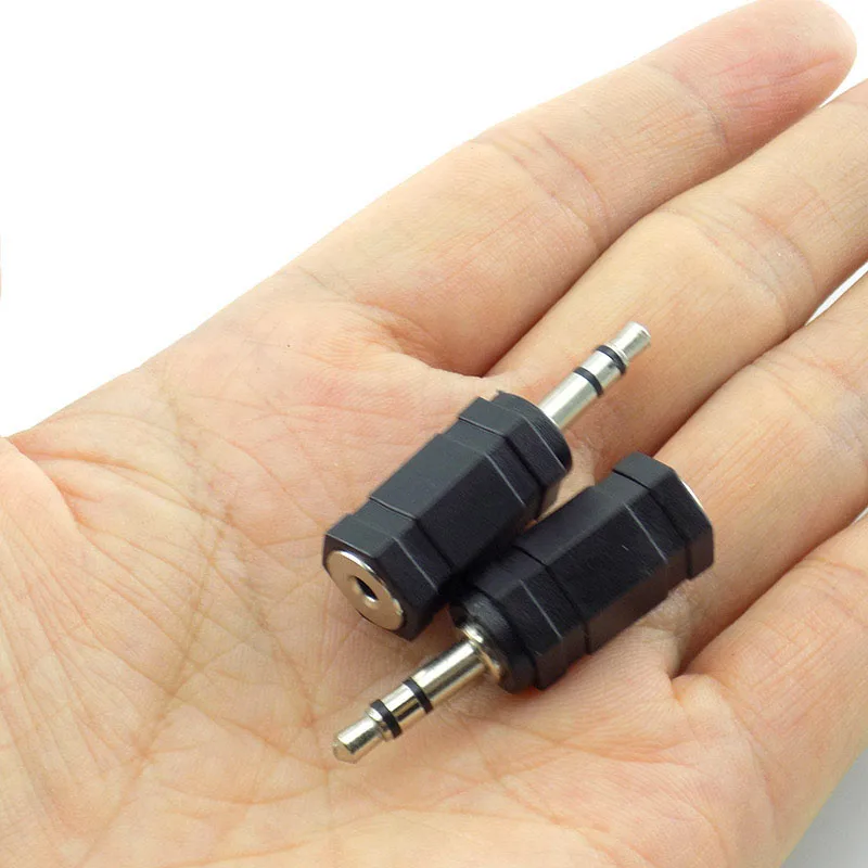 2pcs Stereo Jack Male Plug 3.5mm to Female Plug 2.5mm Converter For Audio PC Phone Headphone Earphone Adapter Cable Jack B4