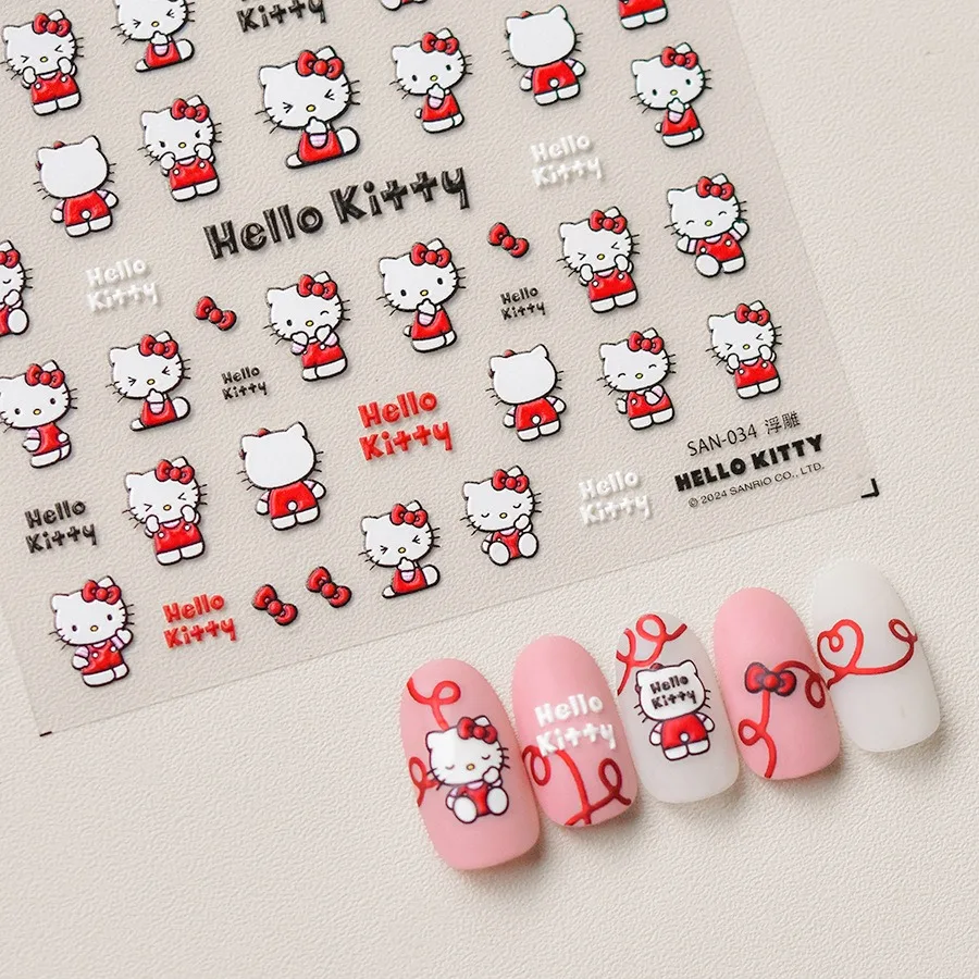 Tomoni Sanrio Co-branded Anime Nail Art Stickers Cartoon Hello Kitty Pochacco Kuromi Nail Art Decals Stickers Nail Art Supplies