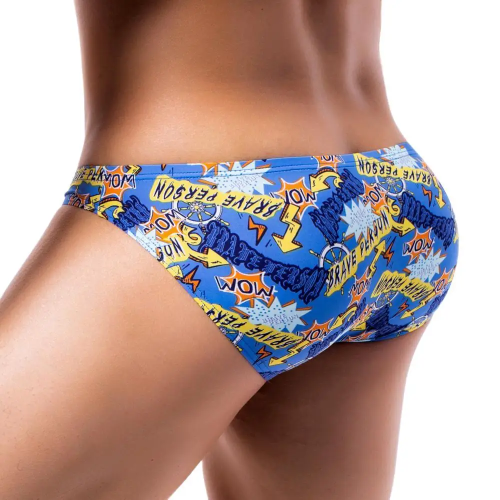 BRAVE PERSON Men\'s Underwear Briefs Nylon Print Male Panties Sexy Underpants Briefs for Man