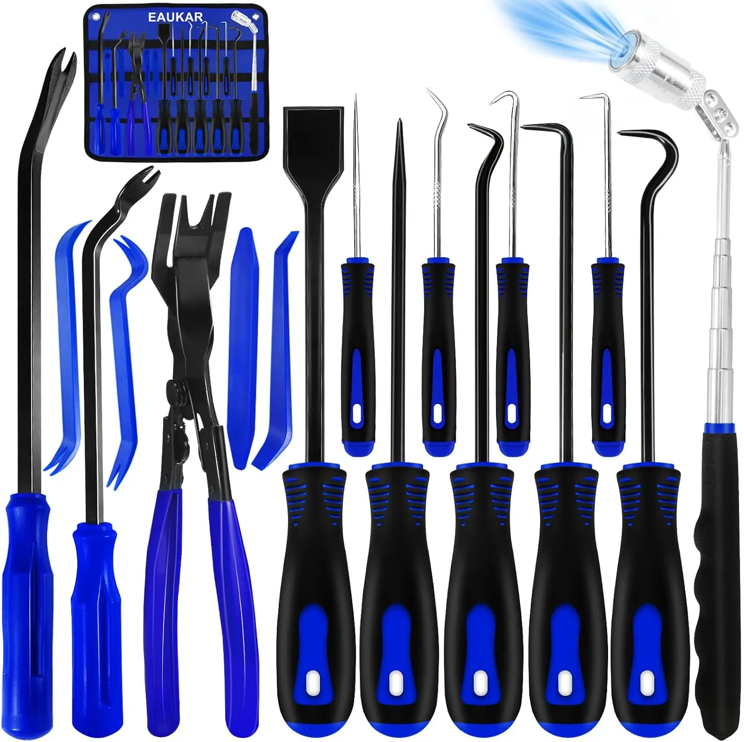 

17-Piece Auto Trim Removal Tool Kit with Magnetic Pickup, Hook & Scraper for Car Mechanics