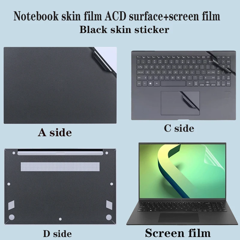For LG gram Pro 17 16 Inch 2026/25 17Z90U 16Z90U Laptop solid color body skin sticker scratch-proof shell protective film