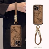 Retro Butterfly with Wrist Strap Phone Case For Honor Magic 7 6 5 4 Lite X9C X9B X9A X9 X8 X8A X7A X6B X5 X5B 400 300 200 Cover