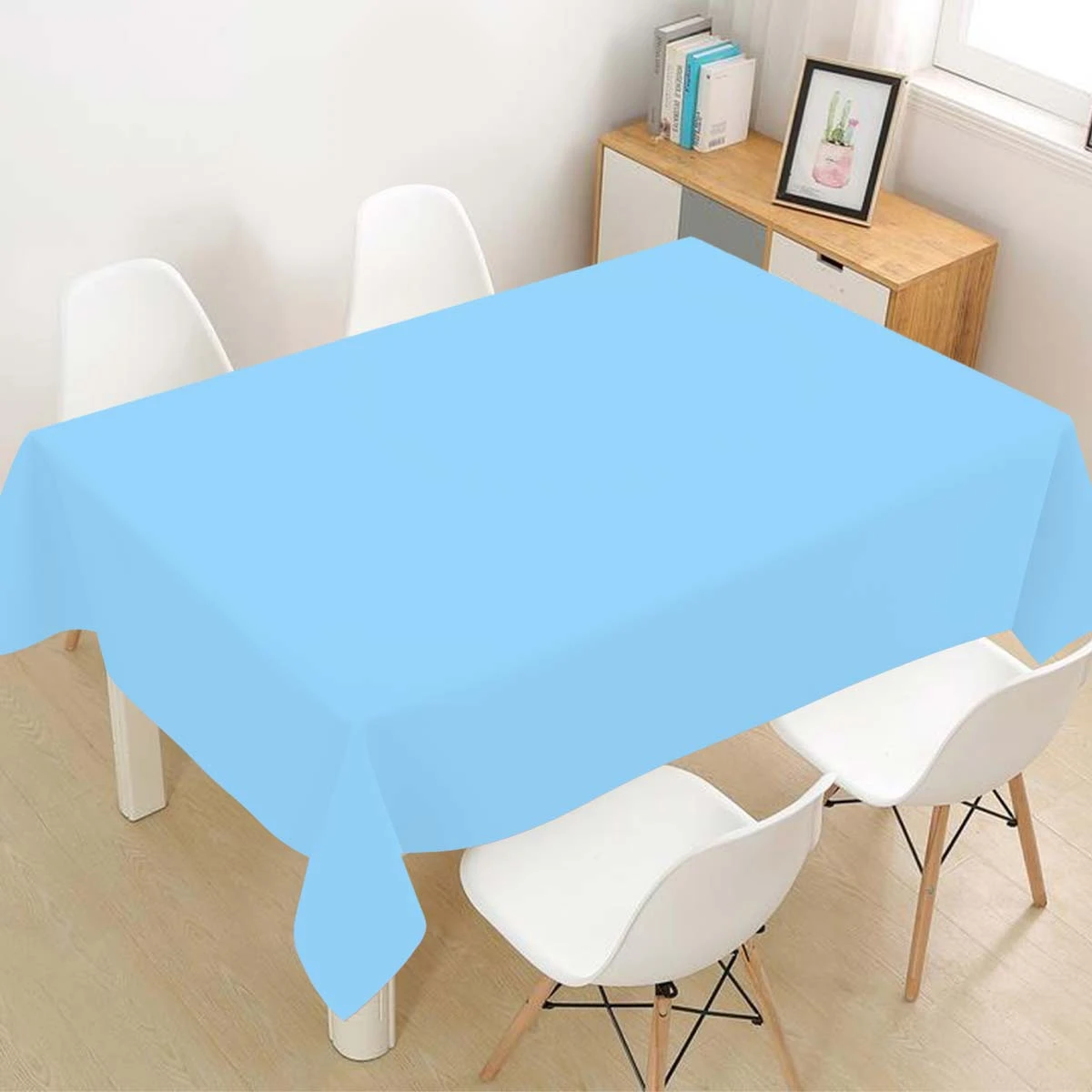 183 × 137 سنتيمتر الباستيل الأزرق مفرش طاولة غطاء طاولة بلاستيكي للاستعمال مرة واحدة للزينة الزفاف حفلة عيد ميلاد لوازم ديكور للطاولات