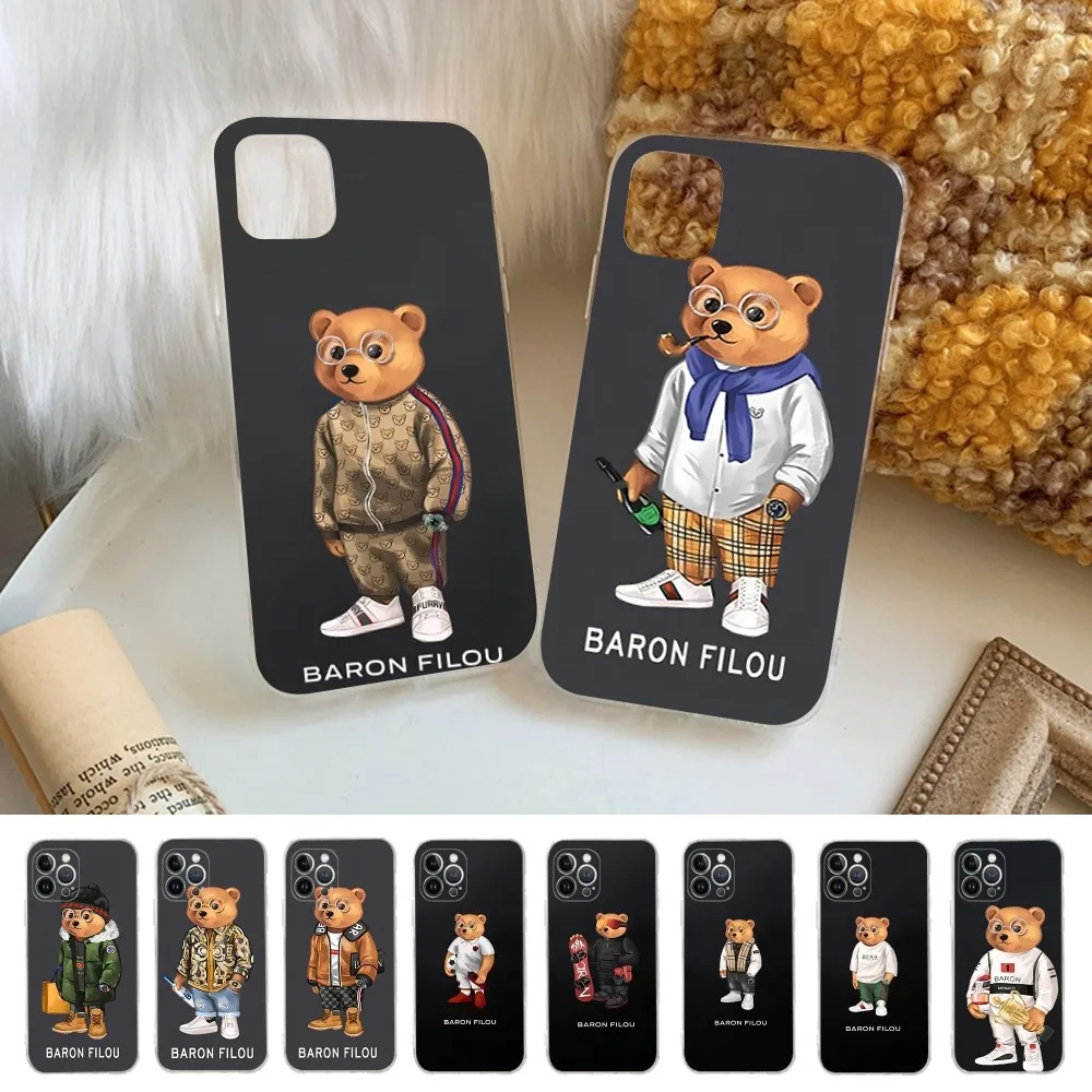 Fashion B-Baron F-Filou Bear Phone Case Silicone Soft for iphone 16 15 14 13 12 11 Pro Mini XS MAX Plus X Cover