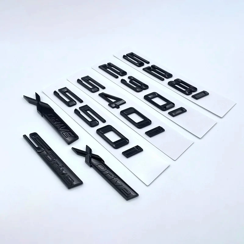 Glossy Black Letter 520i 523i 525i 528i 530i 535i 540i Emblem For BMW 5 Series E60 E61 F10 F11 G30 Car Trunk Logo Sticker
