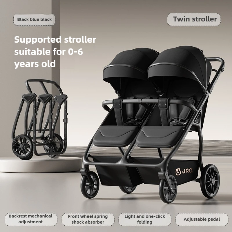 

2025 New High-view Twin Baby Stroller Can Sit or Lie Down Baby Stroller Lightweight Foldable Double Baby Stroller