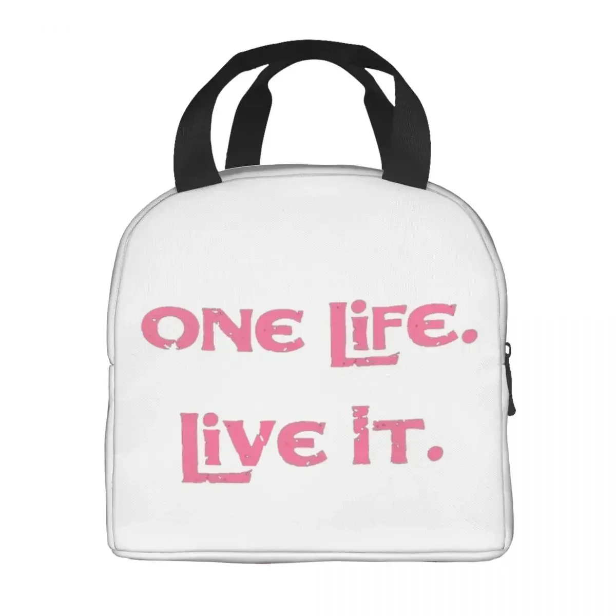 Bolsa de almuerzo One Life Live It, aperitivos fríos y calientes, loncheras aisladas para mujeres, niños, trabajo escolar, Picnic, contenedor de comida