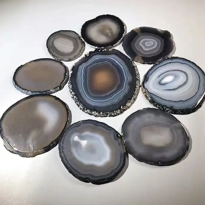Natural Agate Tablets, Crystal Quartz, Energy Gems, Slices, Room Decoration, Meditation and Divination Gift