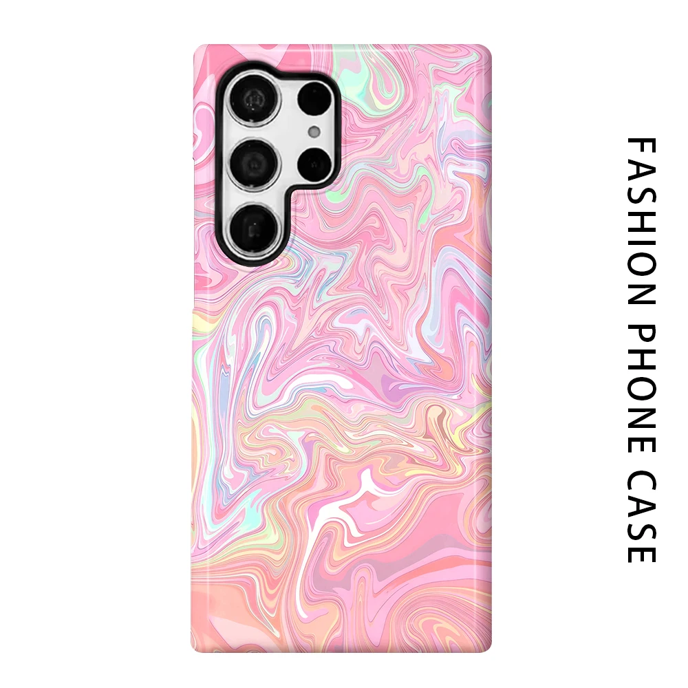 Pink Blur Phone Case for For Samsung Galaxy S26 S25 S24 S23 S20 FE A56 A36 Ultra Glossy HD Hard Cover Film Shell