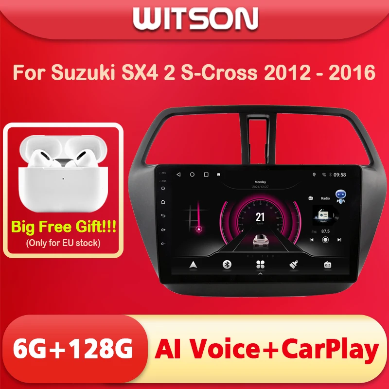 

WITSON 9 inch BIG SCREEN Android 11 AI VOICE 2 Din in Dash Car radio For SUZUKI S-CROSS SX4 2014 6RAM 128ROM auto stereo