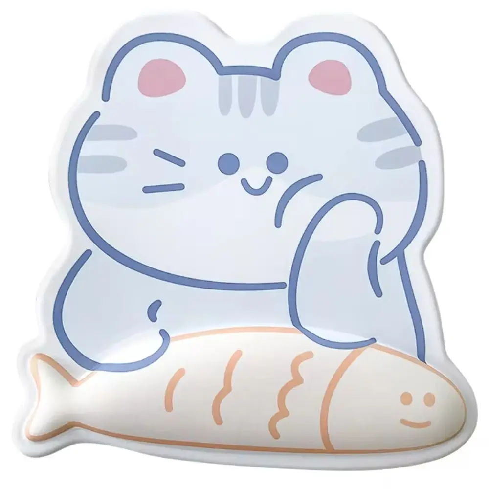Ergonomic Cat&Fish Mouse Pad Hand Support Non-Slip Cartoon Cat Keyboard Pad Wrist Rest Silicone Anti-skid Mouse Pad