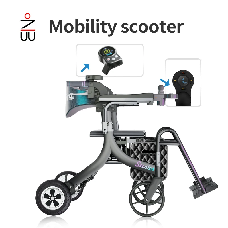 Mobilidade elétrica idosos walker poder rollator interior rollstuhl