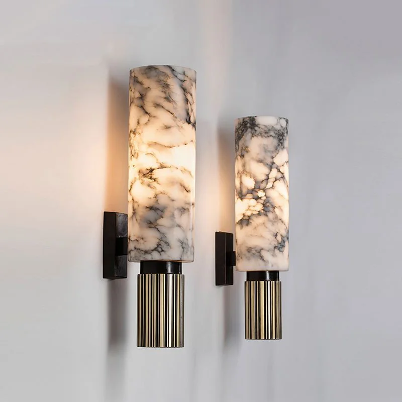 

Nordic Natural Marble Wall Lamp Modern Minimalist Hotel Bedroom Headboard Corridor Creative Luxury Accent Wall Light