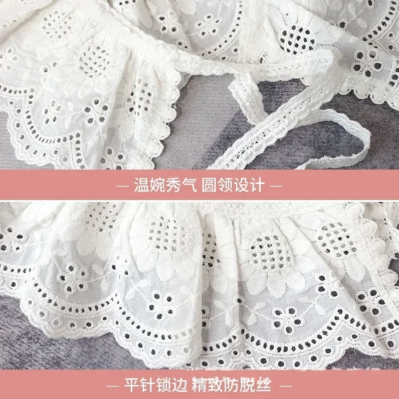 Baby Fake Collar Lace Kids Girls Scarf Shawl Cotton Children Detachable Collar Neckwear Girls All Match Child Accessories 3-8Y