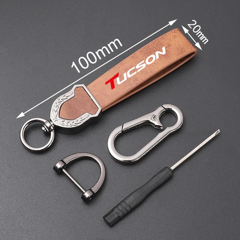 High-grade leather Ultra-clear printing High-quality key chain Keychain For Hyundai TUCSON car accessories