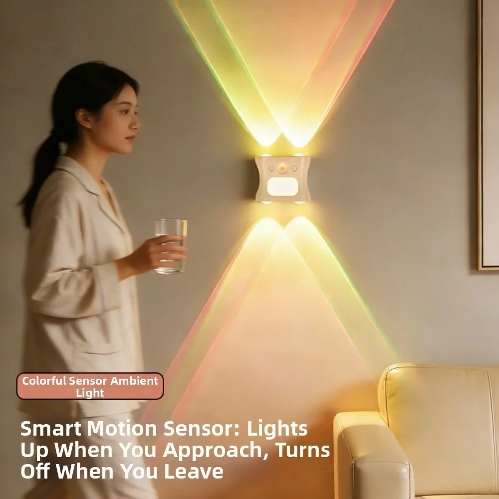 Rechargeable Human Body Sensor Wall Lamp Intelligent RGB 16 Colors Motion Sensor Night Light Magnetic Dimmable Smart Wall Light