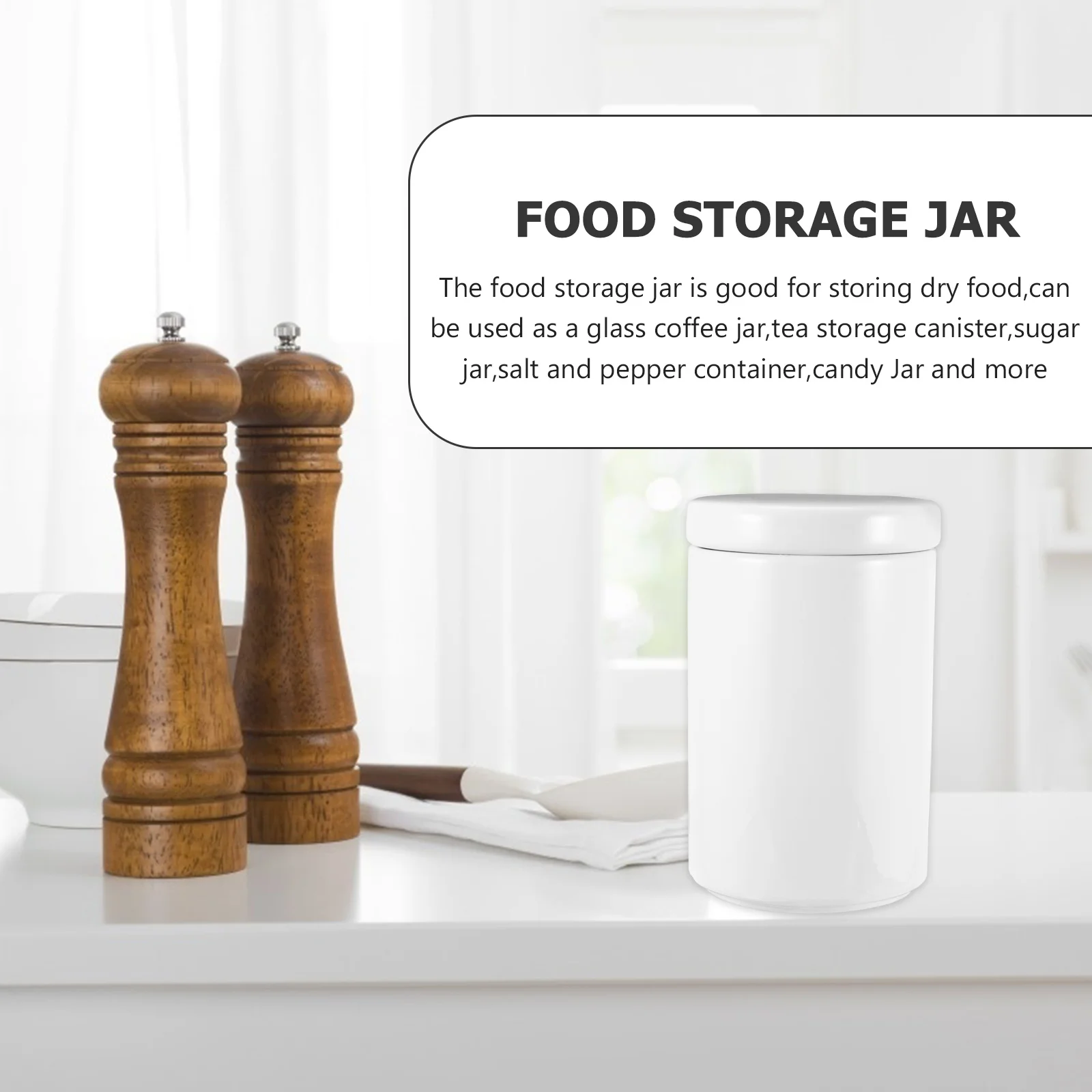 

1Pcs Nordic Style Ceramic Food Storage Jar Kitchen Sealed Container Tea Canister for Nuts Beans Dry Food Storage Canisters