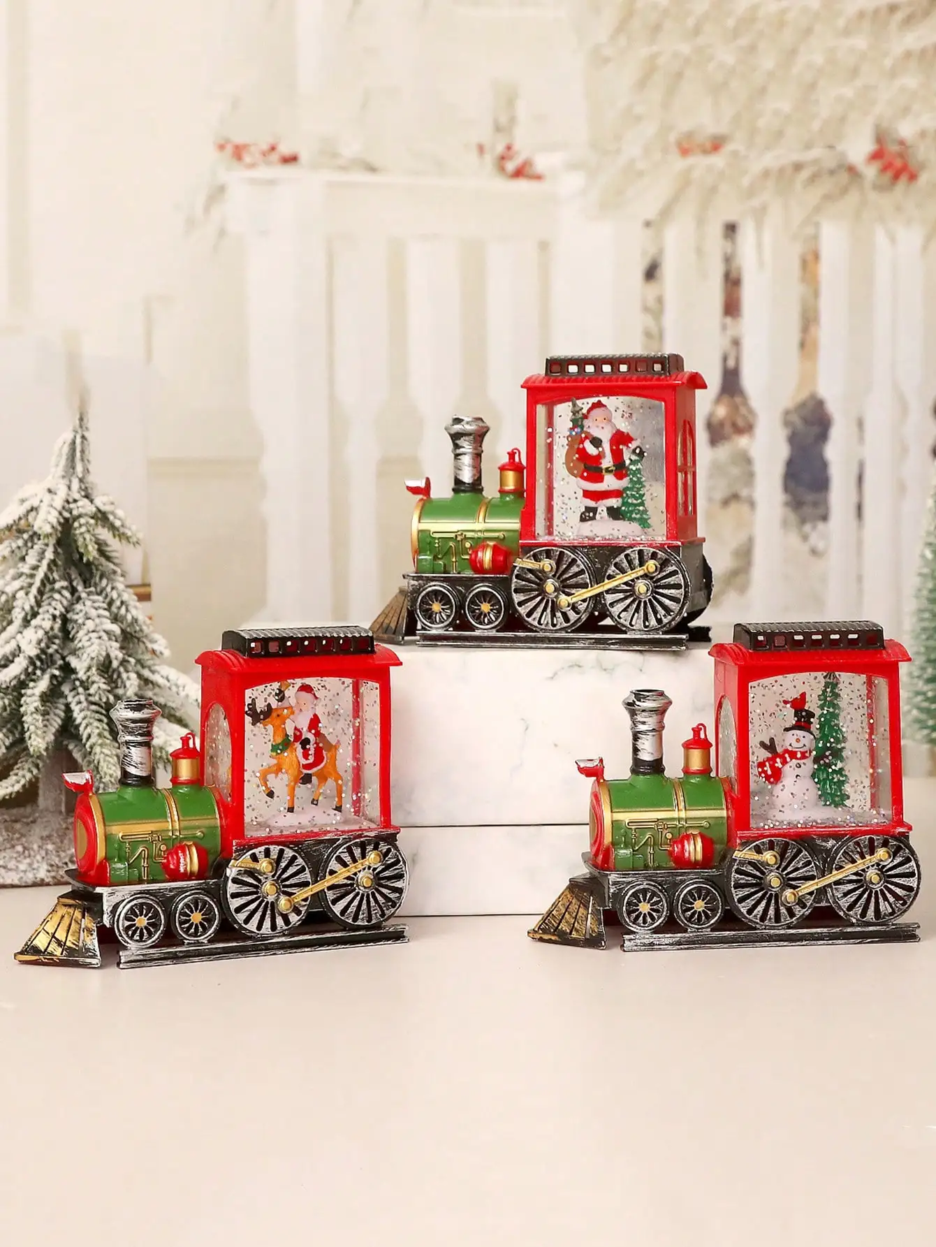 1PC Christmas Train Decorative Light - LED Candle Effect Tabletop Ornament For Xmas Home & Party Ambience