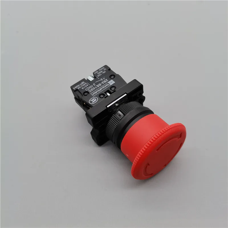 ZB2-BE102C P172  220V 10A Red NC 22mm Emergency Stop Mushroom Push button switch XB2-ES542 Control electrical starter switch