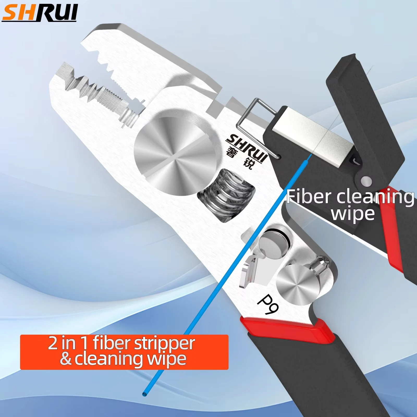 

Multifunctional Wire Stripper 2 in 1 Fiber Stripper & Cleaning Wipe Strip Fiber Drop Cable 430 Stainless Steel Widened body