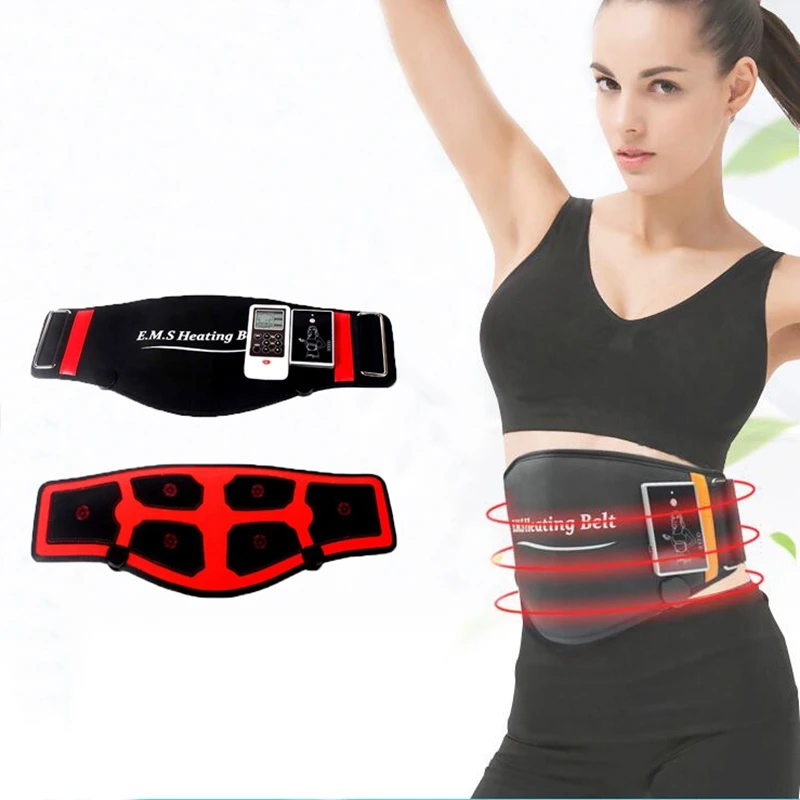 EMS Heating Belt TENS Myostimulator Heated Infrared Physiotherapy Waist Massage Lumbar Muscle Relaxation Massager Acupuncture
