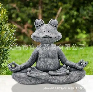 

Meditating Cat & Dog Resin Figurine - Zen Garden Ornament, Unique Home Decor, Buddhist-Inspired Statue, Outdoor Garden Design