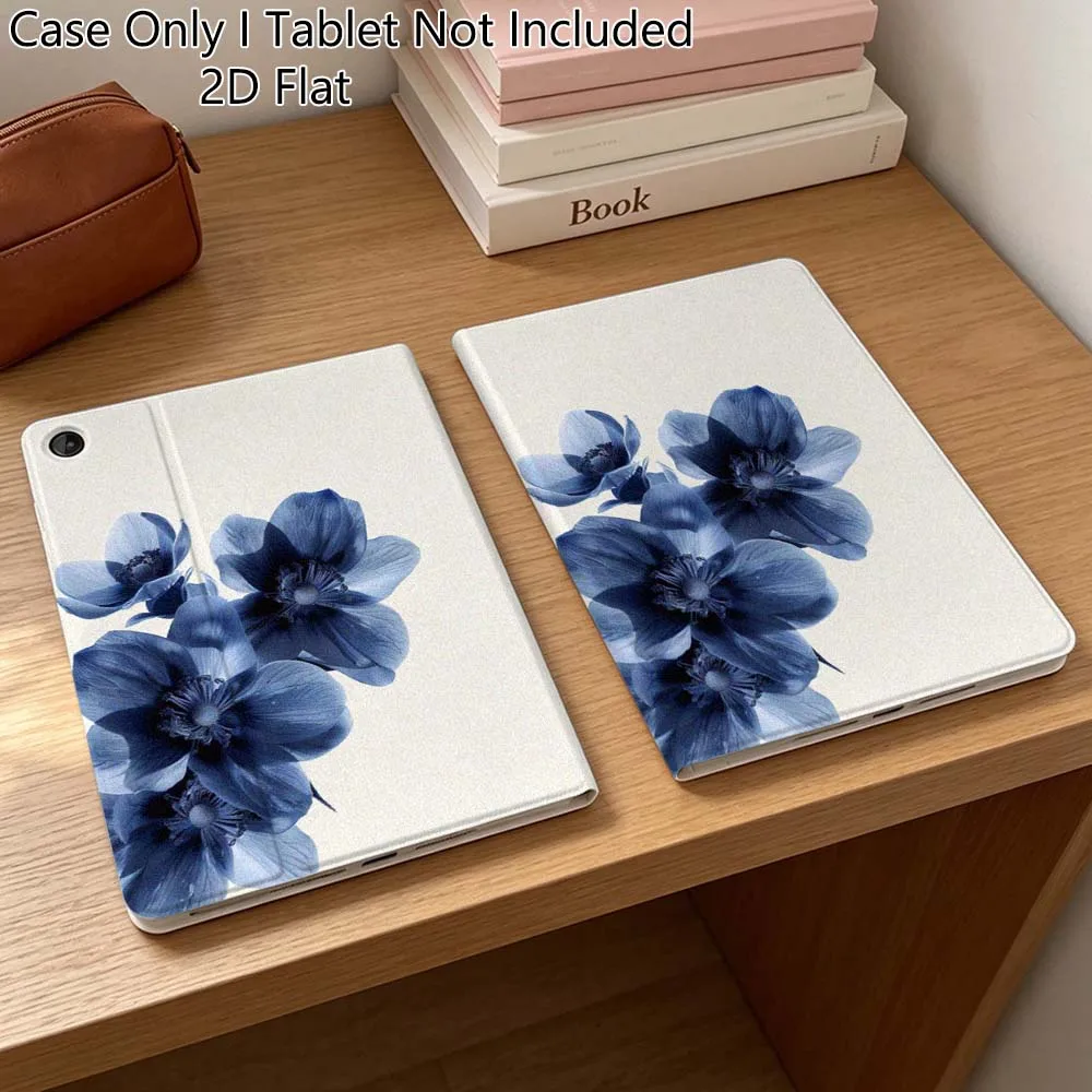 Blue Beautiful Flower Art Gift For Samsung Galaxy Tab A7 A A8 A9 A11 S6 S11 10.1 10.4 10.5 Inch Lite PLus Soft Tablet Case