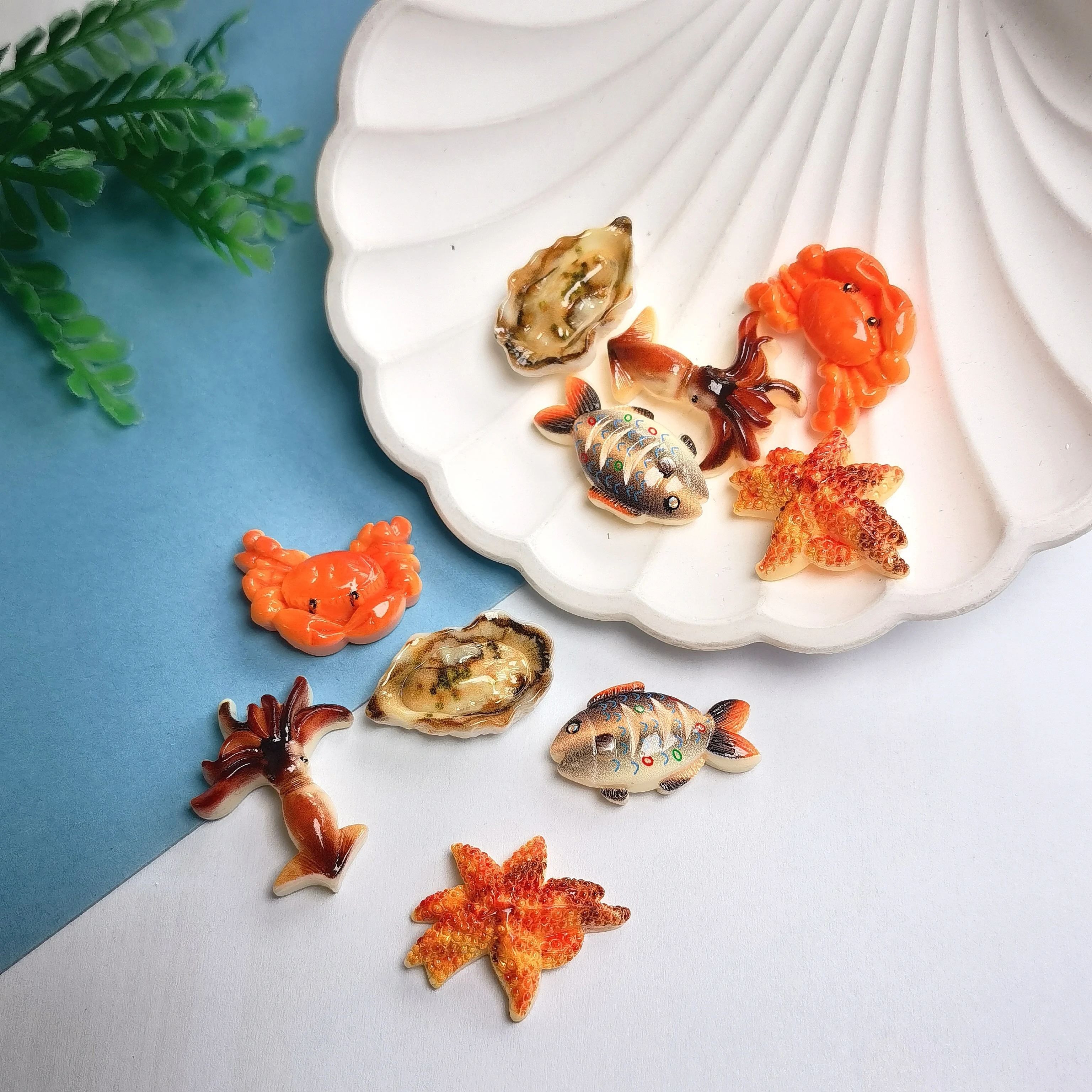 Simulated Seafood Squid Crab Resin Accessories Scrapbook Hair Decorative Supplies DIY Flatback Material Hand Art Craft