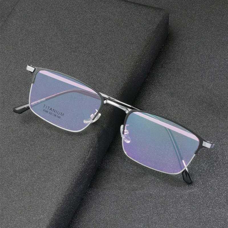 

2024 New High Quality Men's Titanium Alloy Glasses Frame Retro Business Glasses Square Optical Prescription Glasses Frame