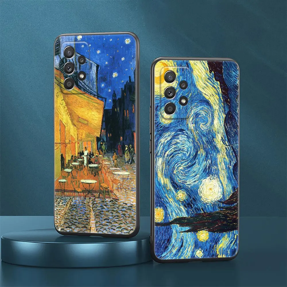 Van Gogh Painting Case For Samsung A23 5G Cases A13 A24 A23 A12 A14 A21s A22 A03 A04 S Cover Cafe Terrace Starry Night Sunflower