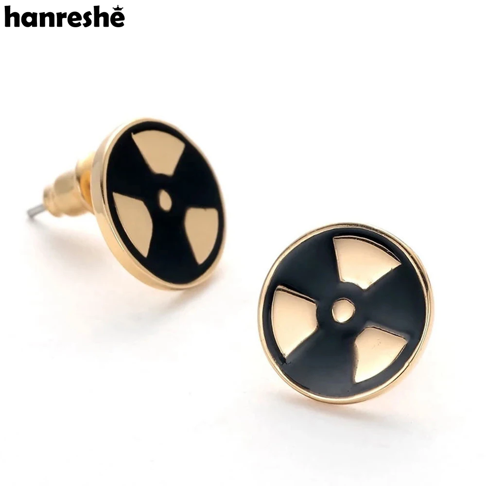 Hanreshe Classic Nuclear Radiation Stud Earring Simple Small Medical Chemical Science Jewelry Earrings for Women Girls