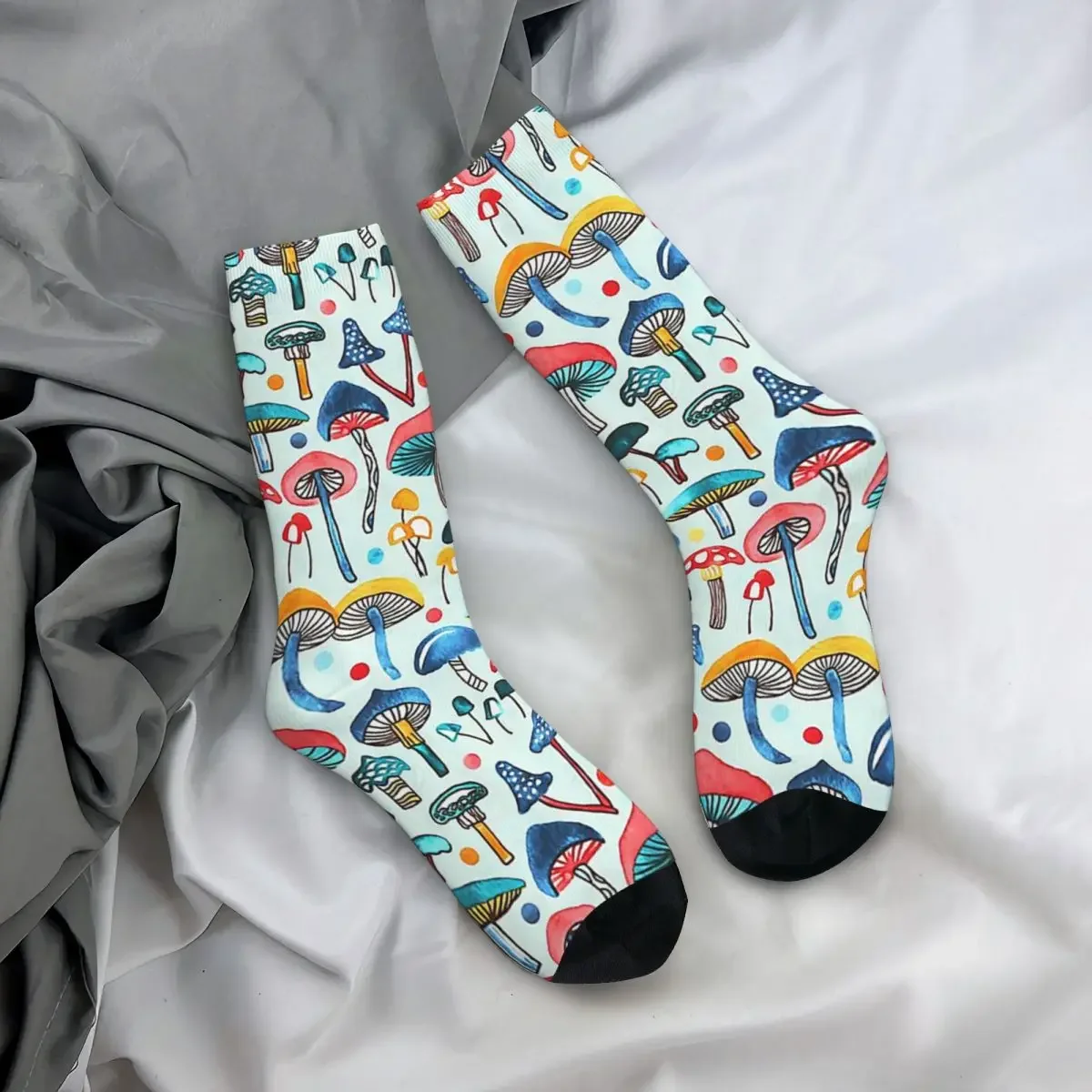 Calcetines Harajuku con estampado de setas de Alicia, medias largas de alta calidad para todas las estaciones, accesorios para regalos Unisex