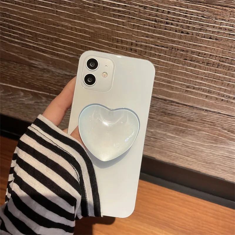 3D 러브 모바일 폰 투명 거치대 드라마 시청에 적합 귀여운 개성 만화 창의적인 폰 홀더