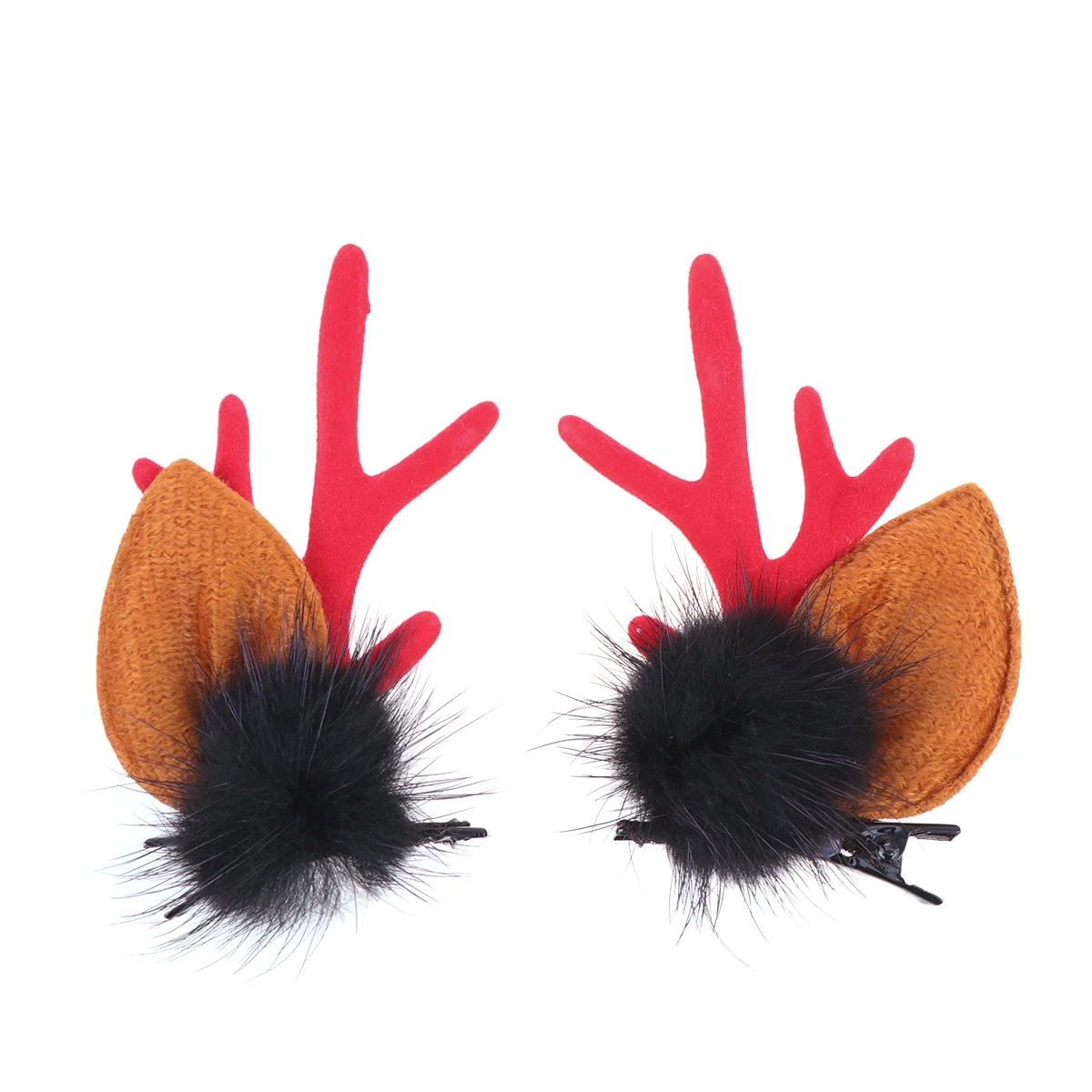 

2PCS Antler Hair Clips Bright Colors Fashion Girls Accessories Gift Christmas Party Birthday Kid Barrettes Cute Wear