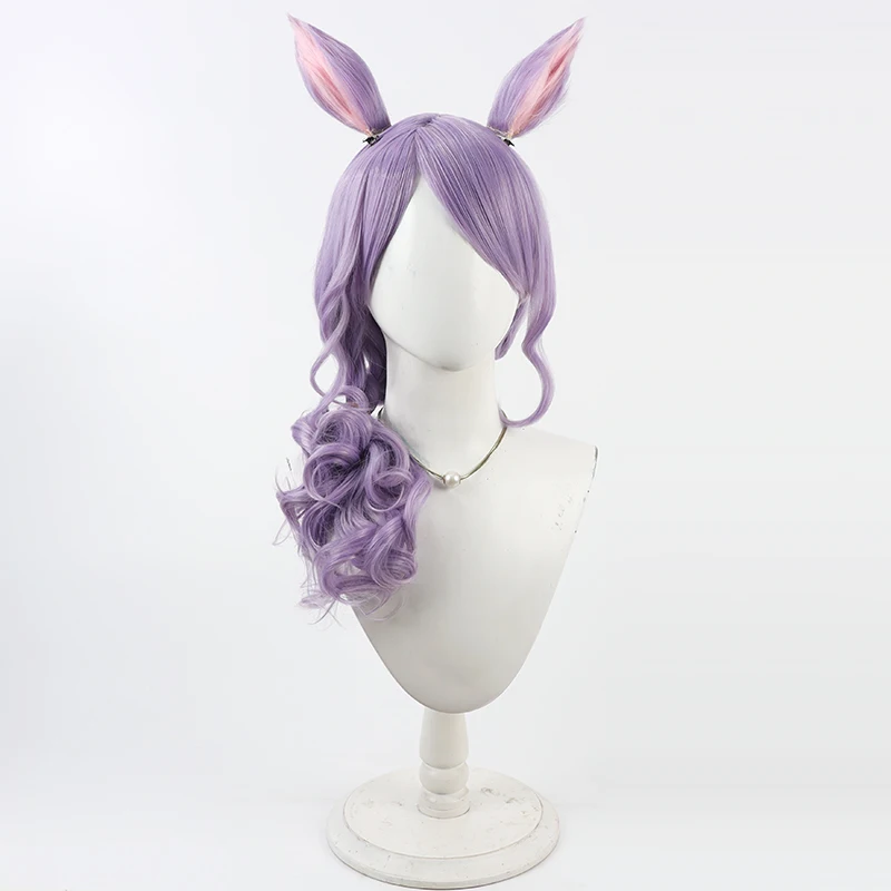 Mejiro Cosplay Wig Umamusume Pretty Derby Purple Heat Resistant Synthetic Hair Halloween Party Role Play Carnival + Free Wig Cap - view 4