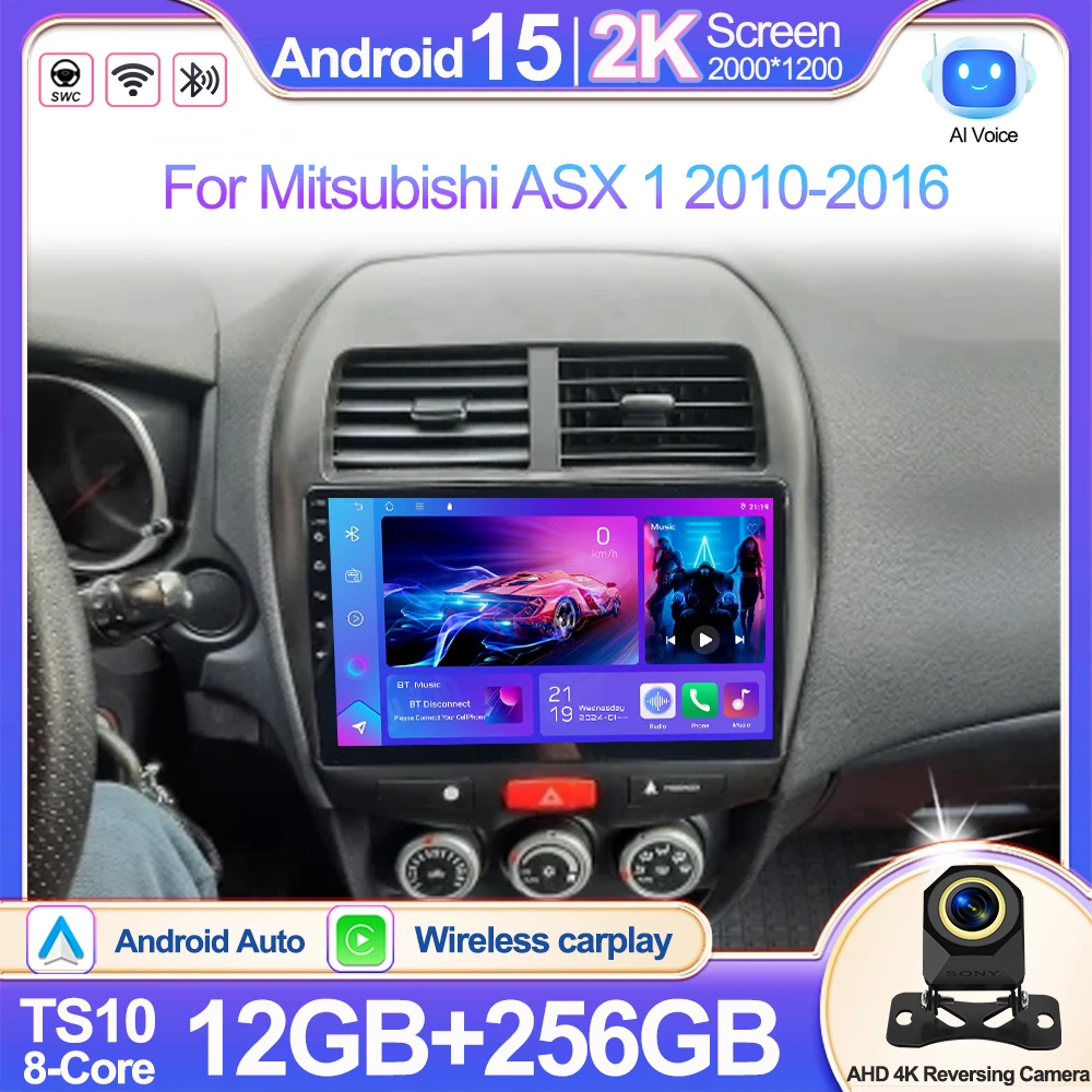

Android 15 Carplay For Mitsubishi ASX 1 2010-2016 Bluetooth GPS Car Radio Touch Screen Multimedia Video Player 2din DVD Stereo