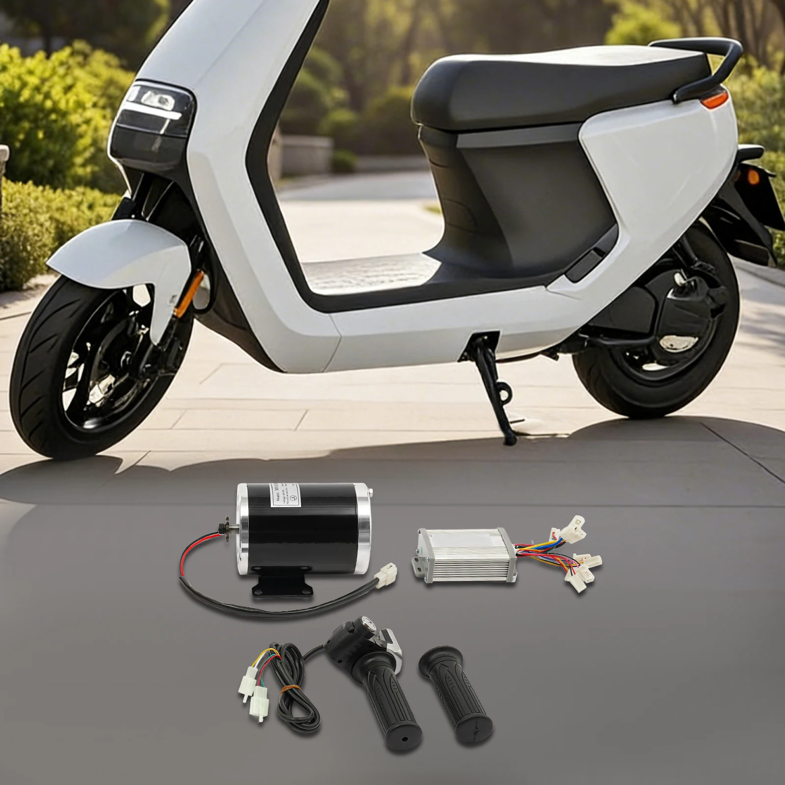 

Двигатель постоянного тока 48В 1000Вт, щеточный, 3000 об/мин, 4.5Н.м, с контроллером для электросамоката/электровелосипеда