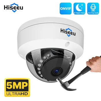 Hiseeu 4K 5MP 8MP Dome POE Câmera IP à prova de explosão Detecção facial CCTV Proteção de segurança Sistema de vigilância por vídeo Onvif