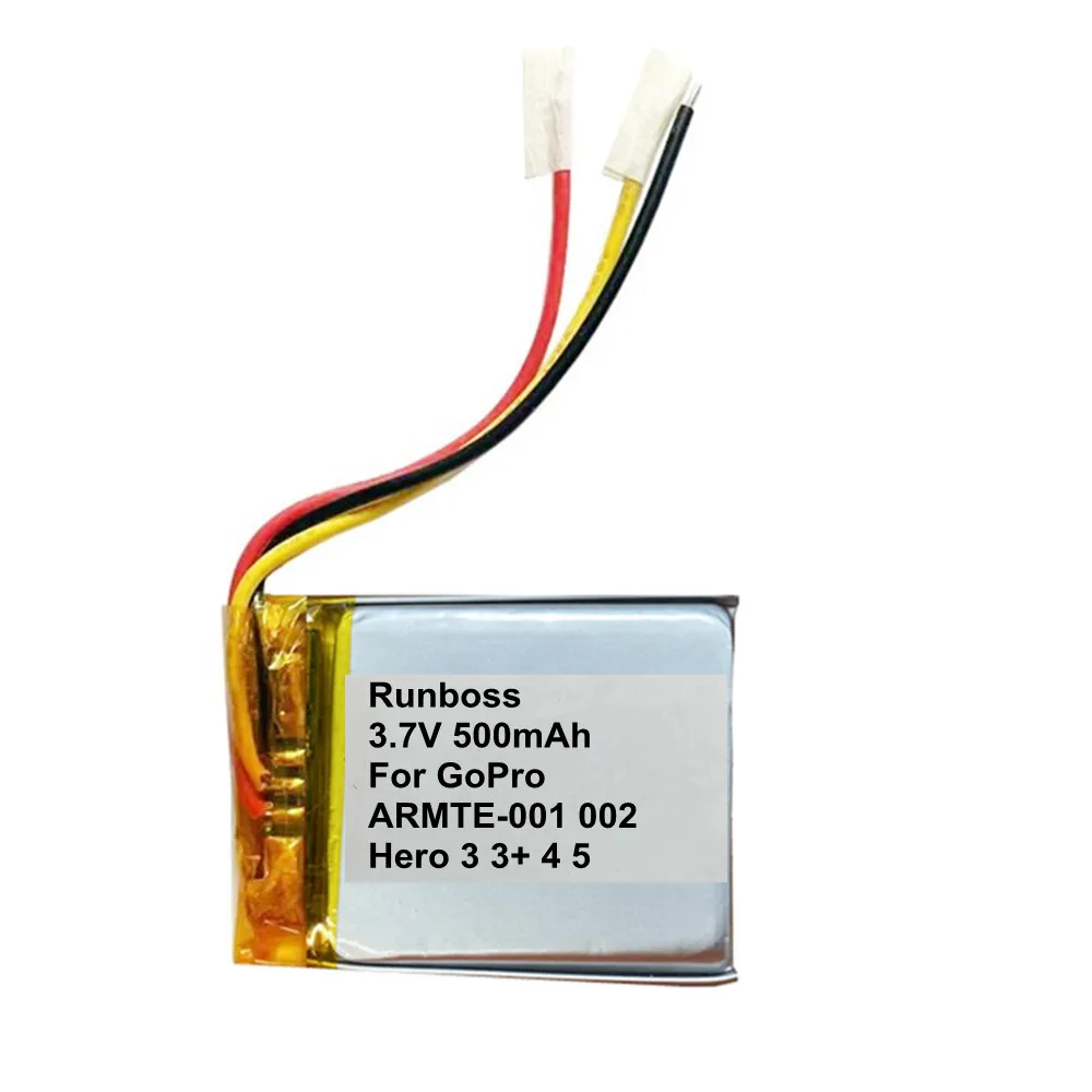 Remote Control Battery YD362937P 3.7V 500mAh 3-Wires For GoPro ARMTE-001 ARMTE-002 Hero 3 3+ 4 5 HERO3 HERO4 HERO5 Wi-Fi Remote