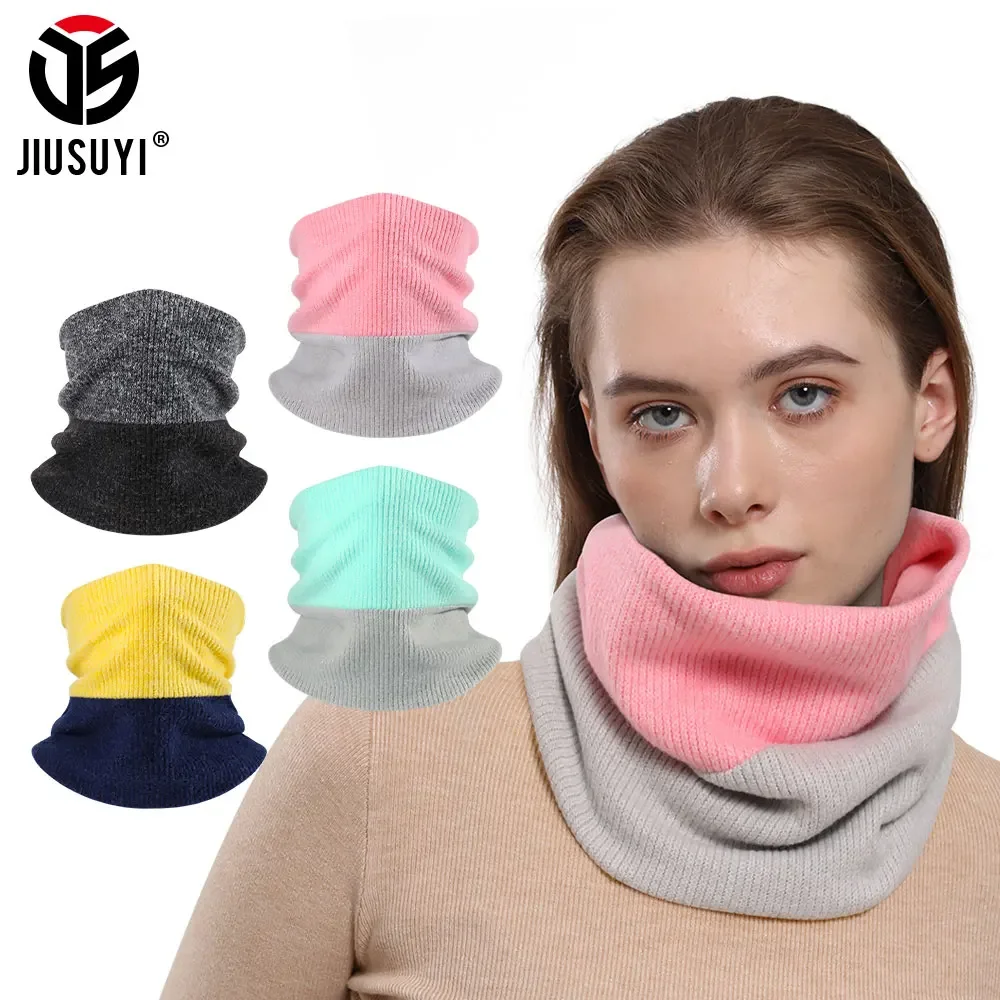 Winter Double-Layer Neck Gaiter Thick Knitted Windproof Tube Scarf Warmer Soft Skin-friendly Scarves Outdoor Skiing Bandana Mask