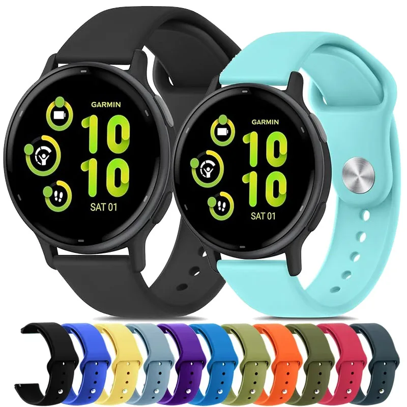 18mm 20mm 22mm Silikonarmband für Garmin Forerunner 70 170 55 158 165 255 265 245 970 745/Vivoactive 6 5/Venu SQ 2 3 4 41MM 45MM