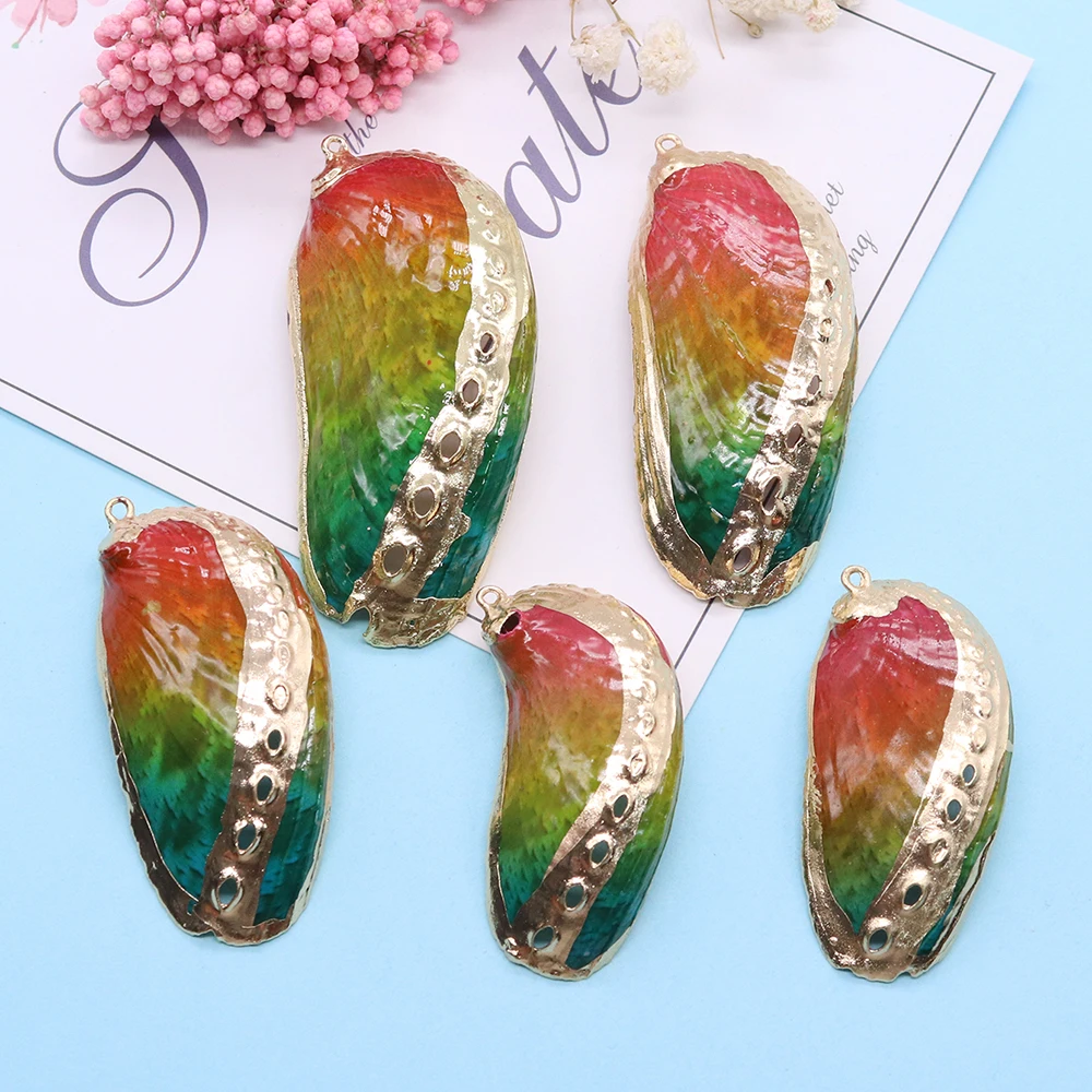 

Exquisite Gold Plated Natural Shell Pendant Beach Homemade Shell Charm for Jewelry Pendant Making DIY Earring Charms Accessories