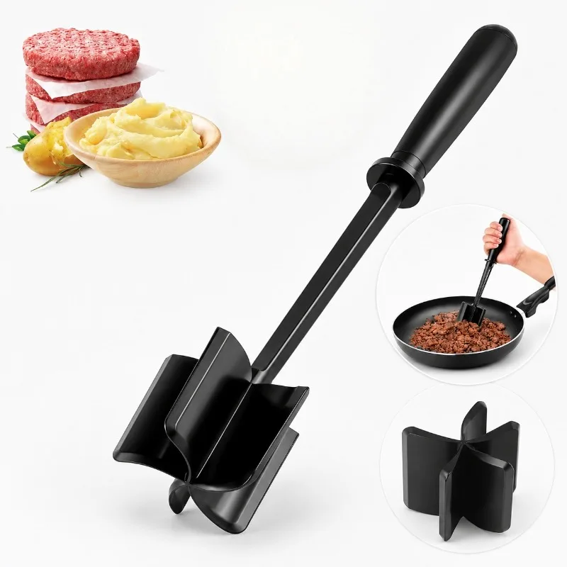 1pc Meat Chopper Handheld Meat Slicer and Blender Multifunctional Manual Masher and Shredder Kitchen Stirring Stick Cooking Tool