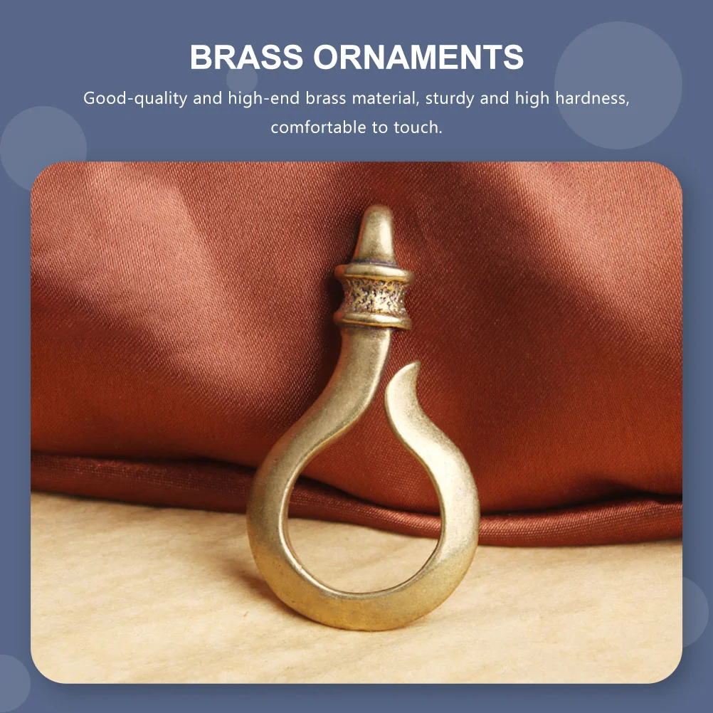 1pc Brass Keychain Hook Pendant Wallet Belt Clip  Vintage Style Metal Keychain Hook Keyring Jewelry Pendant 5.5x3 Cm