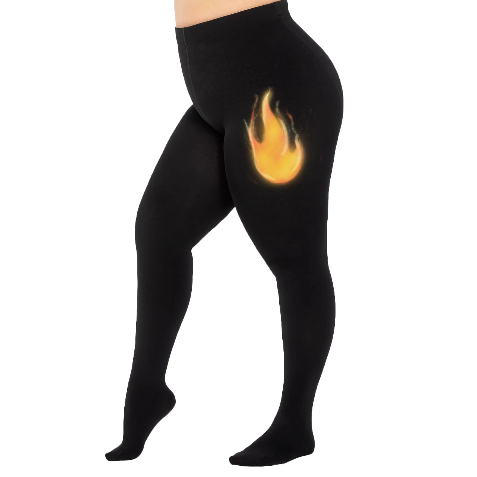 200D Fleece Lined Tights for Women Thermal Winter Leggings Large Size Skinny Pantyhose, Invisible Keep Warm Magic Tights 4XL 5XL