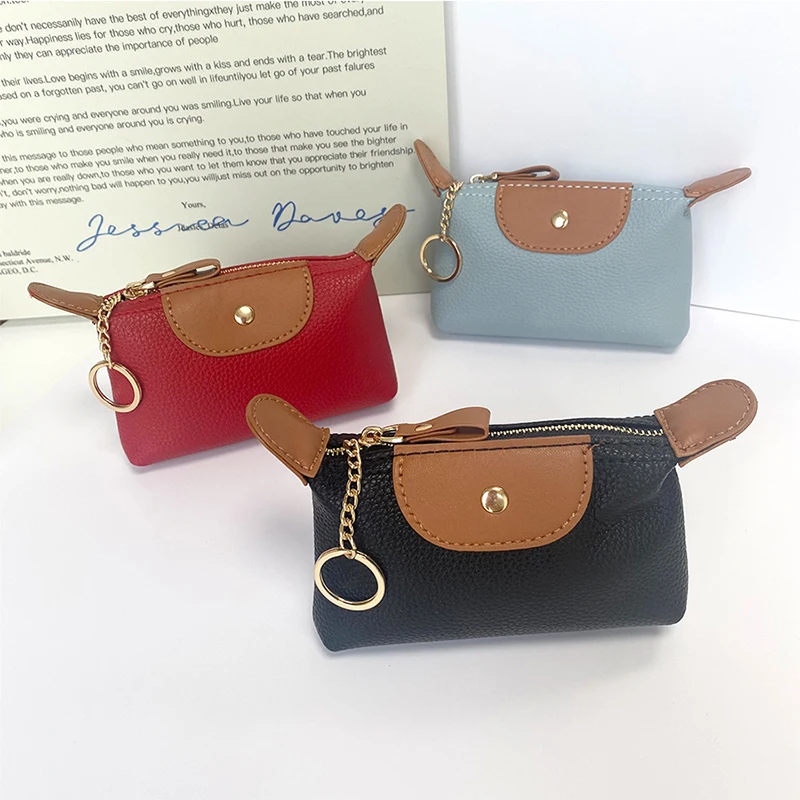 Exquisite Wallet Mini Coin Purse Women Lightweight PU Dumpling Bag Lipstick Earphone Makeup Storage Portable Fashion Moneybag